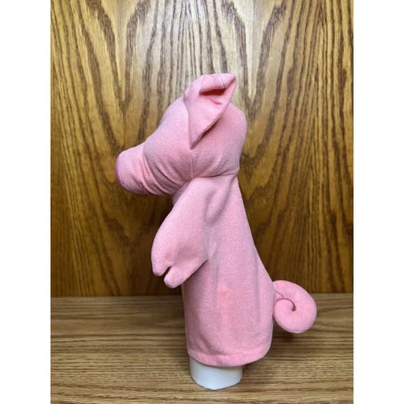 VINTAGE 1995 MERRY MAKERS SOFT PLUSH PINK PIG HAND PUPPET, PRETEND PLAY - Picture 3 of 5